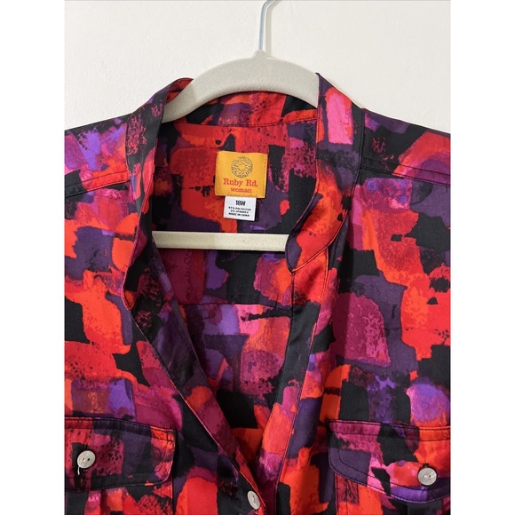 Ruby Rd Multicolor Button Up Top Women's Size 18W - Picture 3 of 5